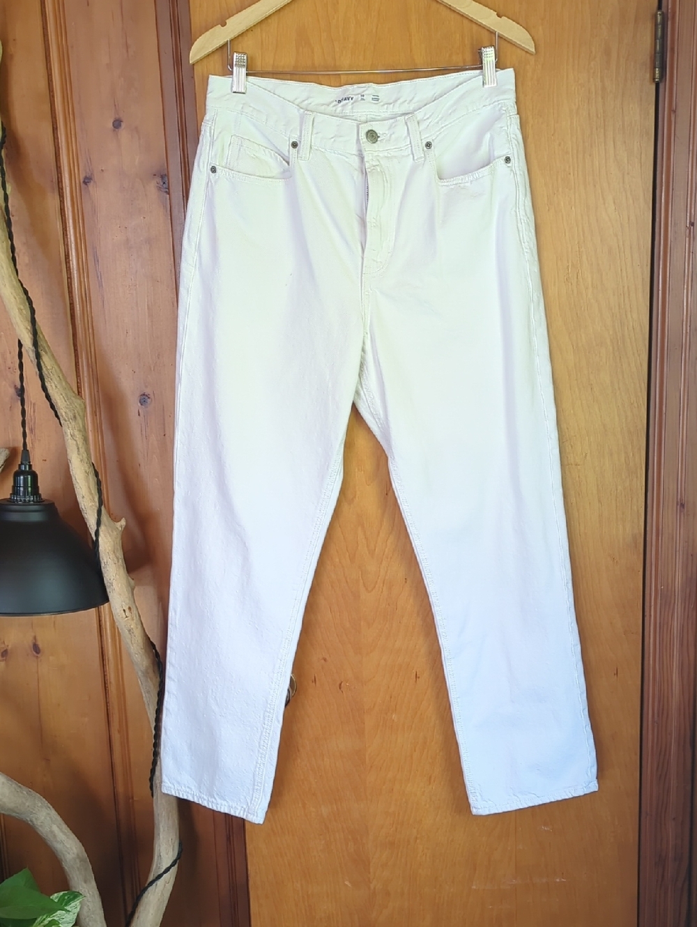 Old Navy Women's White Straight Jeans